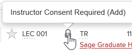 The padlock asset will reveal if "Instructor Consent Required (Add)"