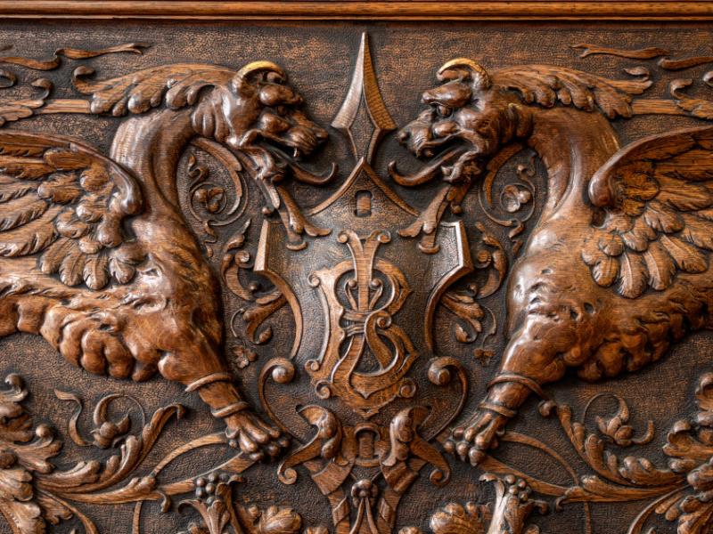 Dragons face off in the A.D. White Library.