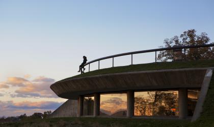 Student on Railing